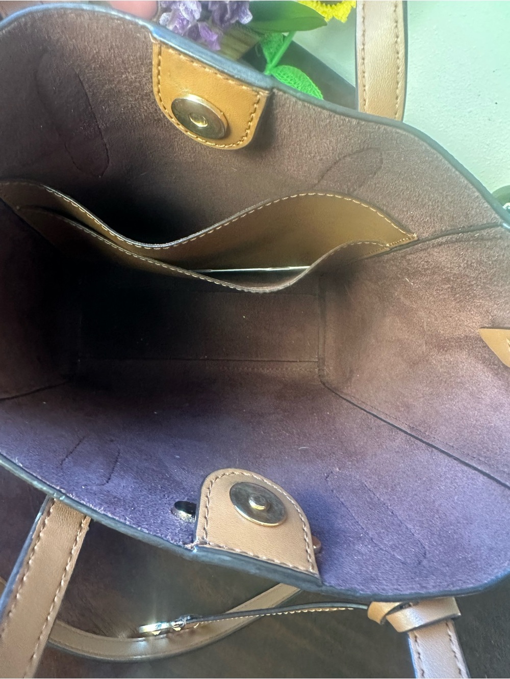 Michael Kors Brown Signature Tote with Tan Leather Trim - Picture 6 of 15